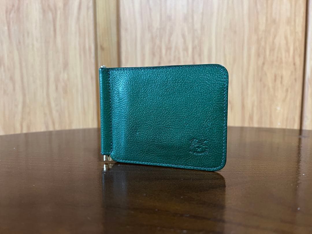 IL BISONTE イルビゾンテ マネークリップ レザー グリーン 本革