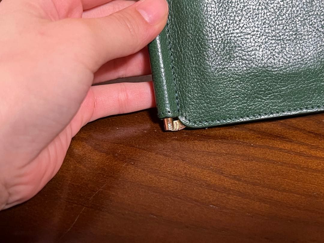 IL BISONTE イルビゾンテ マネークリップ レザー グリーン 本革