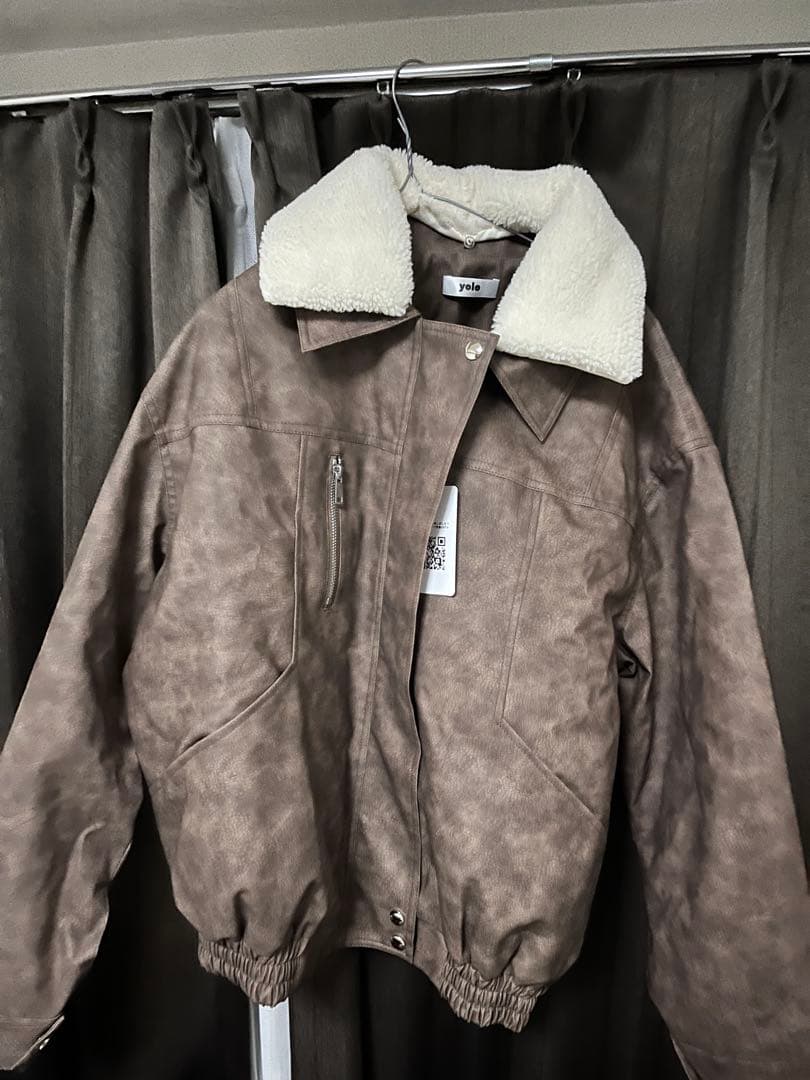 yolo ボア襟ブラウンジャケット