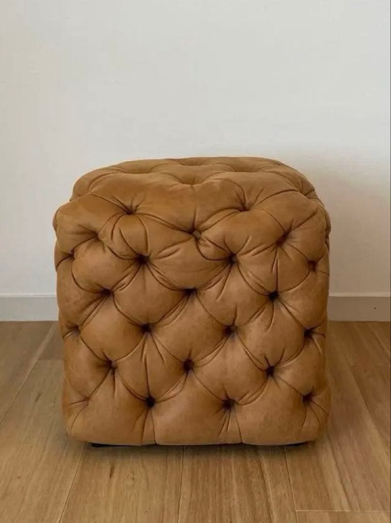 ベージュ タフタスタイル スツール　 正方形