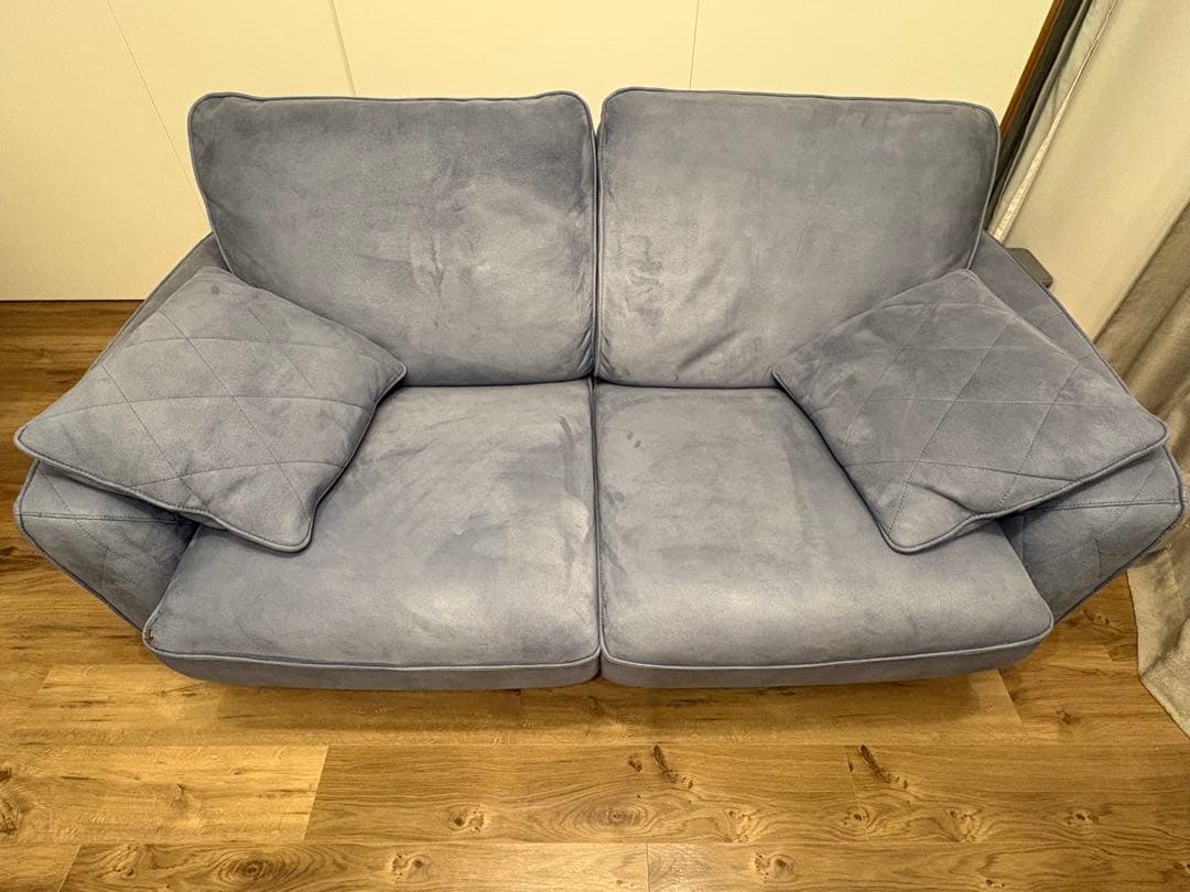 送料込 関家具 クラッシュゲート 2人掛けソファ ヘッドレスト付き