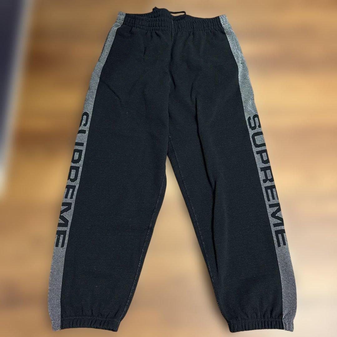 パンツ supreme jacquard stripe sweatpant Black