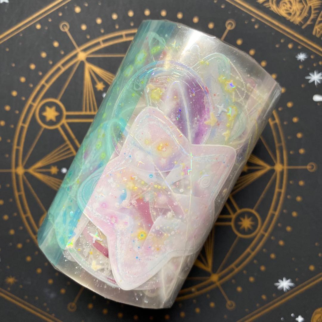 【9461】海外　マステ　3/5/巻　貝殻光マスキングテープ　惑星　ピンク装飾系