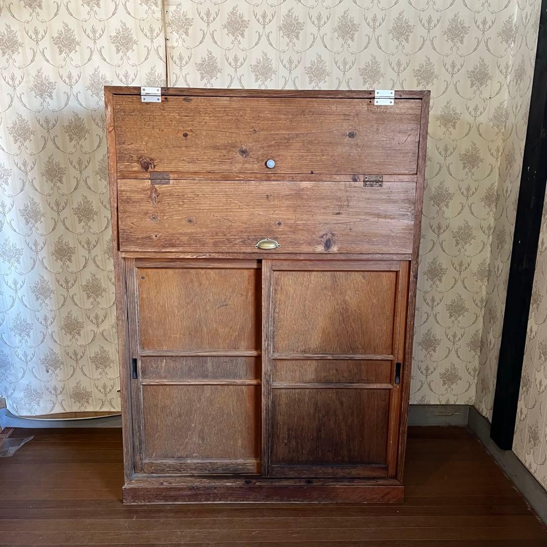 【アンティーク】昭和レトロ 木製 パタパタ下駄箱 靴箱 シューズラック 古家具