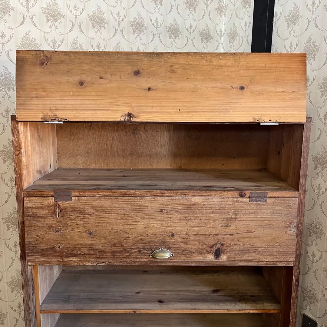 【アンティーク】昭和レトロ 木製 パタパタ下駄箱 靴箱 シューズラック 古家具