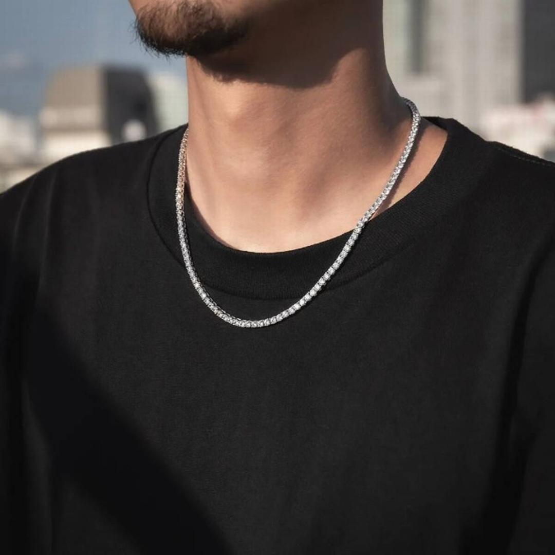 AVALANCHE シルバー3mmジルコニア テニスチェーンネックレス 51cm