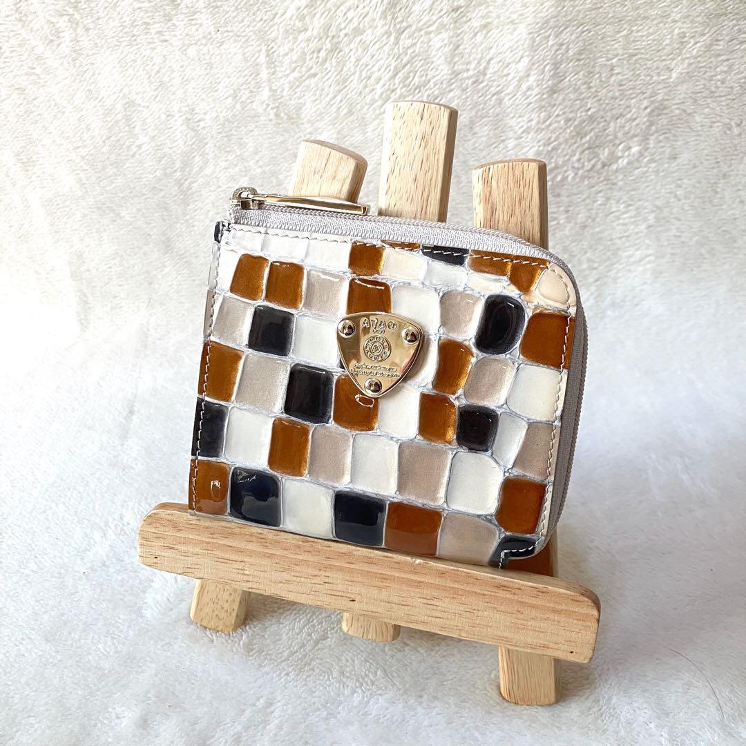 美品 アタオ ミリモ ヴィトロ純喫茶 コンパクトウォレット 財布 L字ファスナー