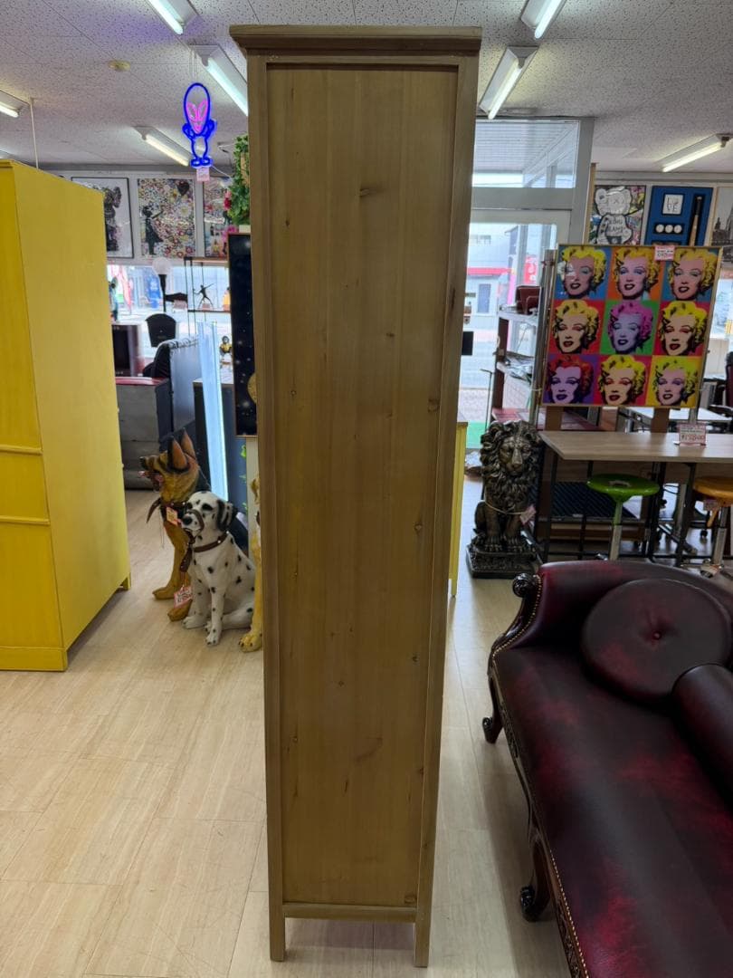 カントリー　キャビネット　食器棚　本棚　扉付　収納　レトロ　棚　ホワイト　引出