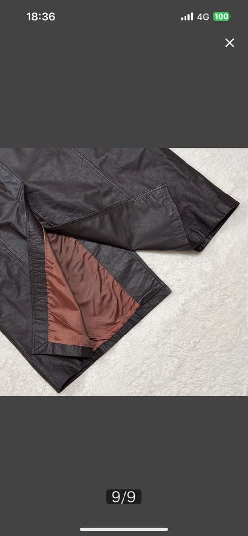 【希少❗️】牛革 レザー トレンチコート エポレット ベルト 袖ベルト ブラウン