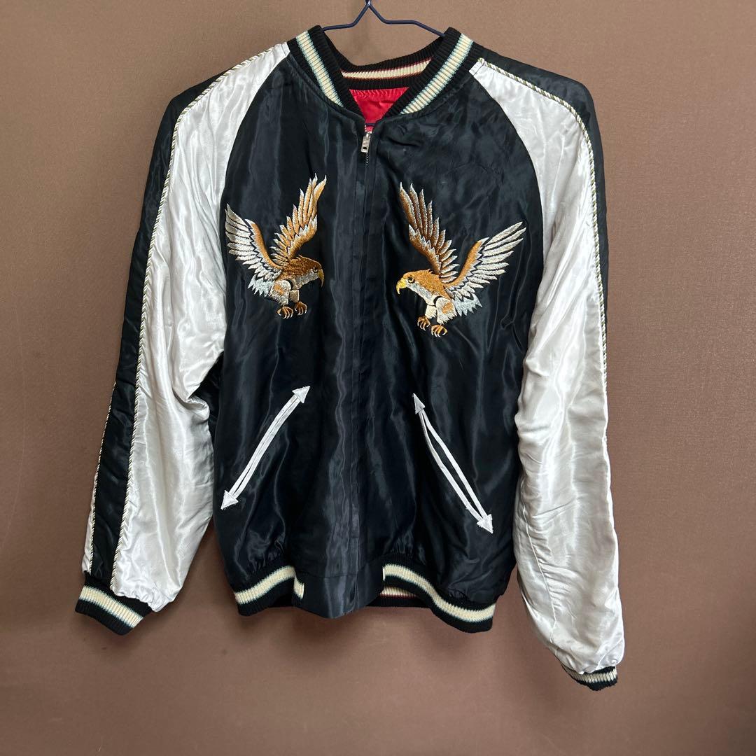 テーラー東洋　リバーシブルスカジャン 黒/赤 刺繍デザイン