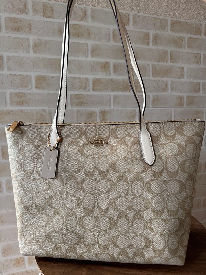 COACHトートバッグ レディース 4455 【ライトカーキ/チョーク】