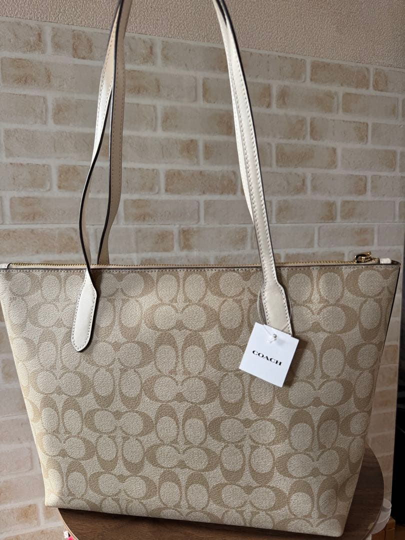 COACHトートバッグ レディース 4455 【ライトカーキ/チョーク】