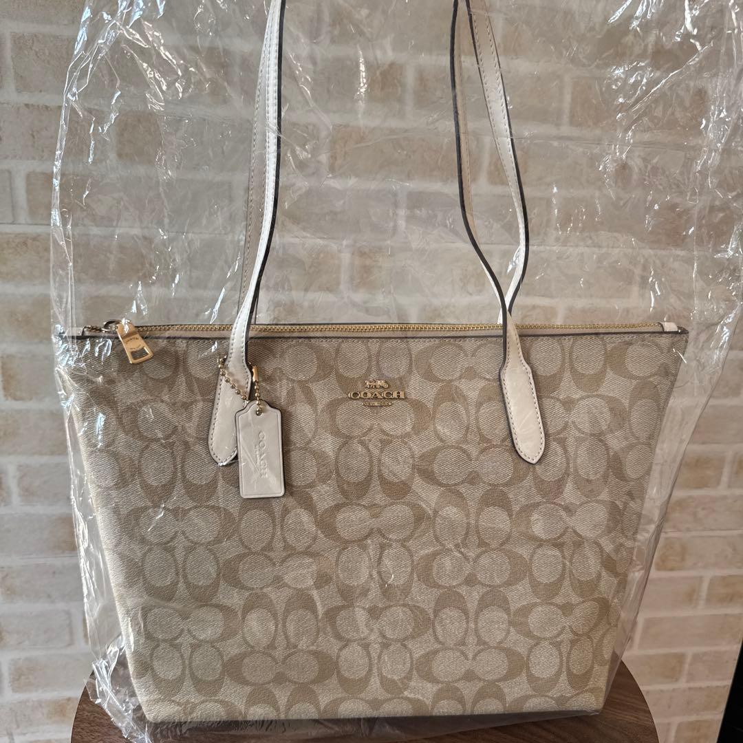 COACHトートバッグ レディース 4455 【ライトカーキ/チョーク】