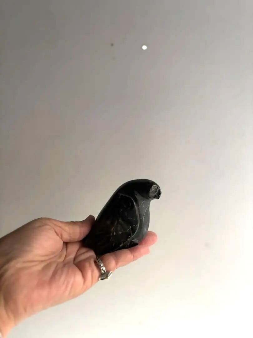 852 ヴィンテージ イヌイットアート 小鳥 ソープストーン カナダ政府公認