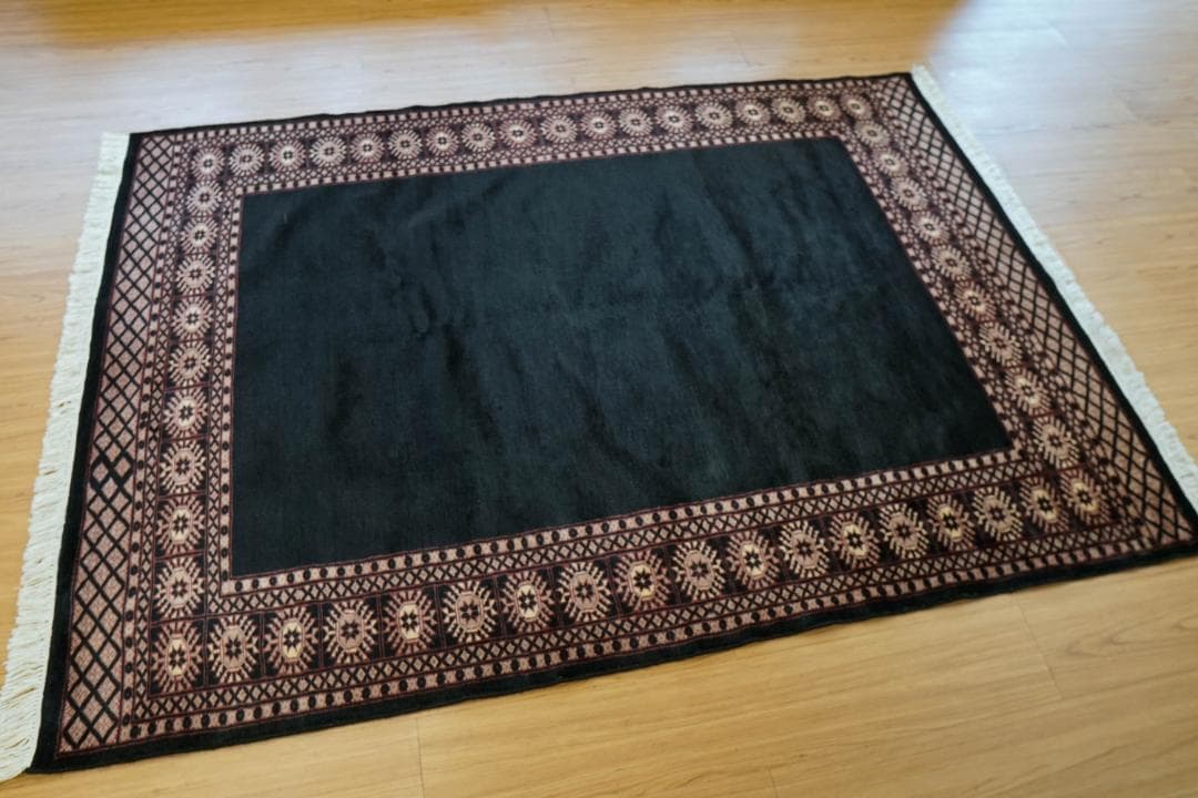 パキスタン手織り絨毯 183×131cm ボーダー柄 トライバルラグ ペルシャ