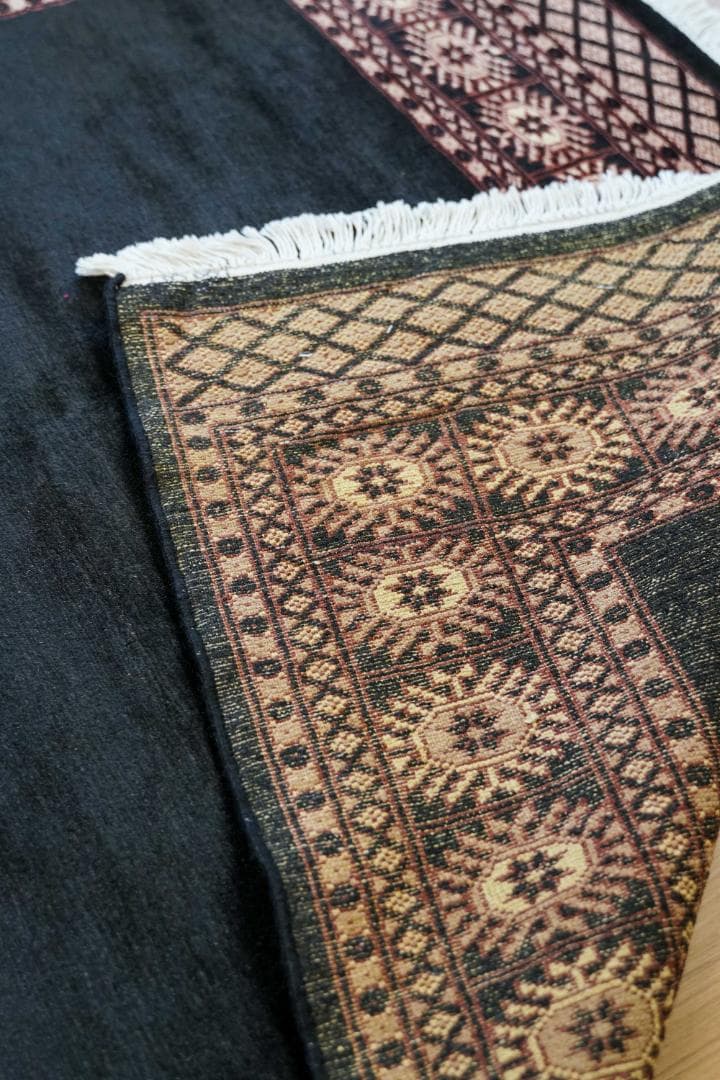 パキスタン手織り絨毯 183×131cm ボーダー柄 トライバルラグ ペルシャ