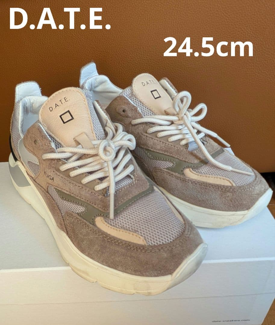 D.A.T.E. デイト　FUGA スニーカー　38 サイズ　ベージュ　24.5