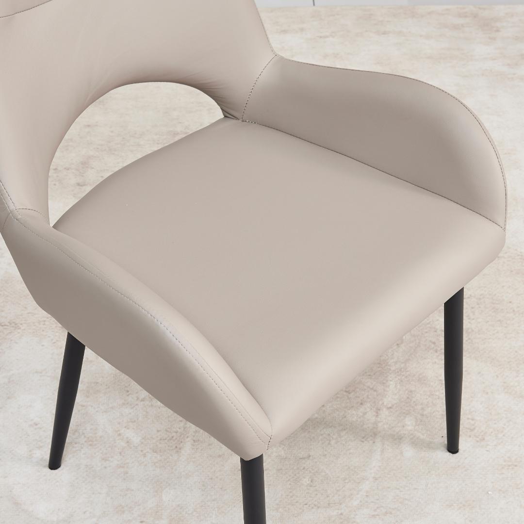 【2脚】ダイニングチェア 2脚セット対応 肘付き PU ハーフアーム 椅子