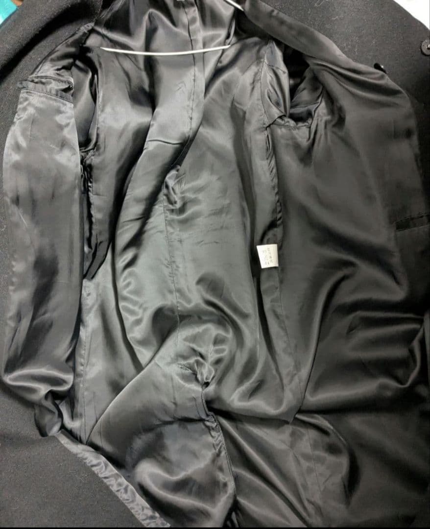 HYKE ハイク　メルトンウールロングコート　黒　サイズ2