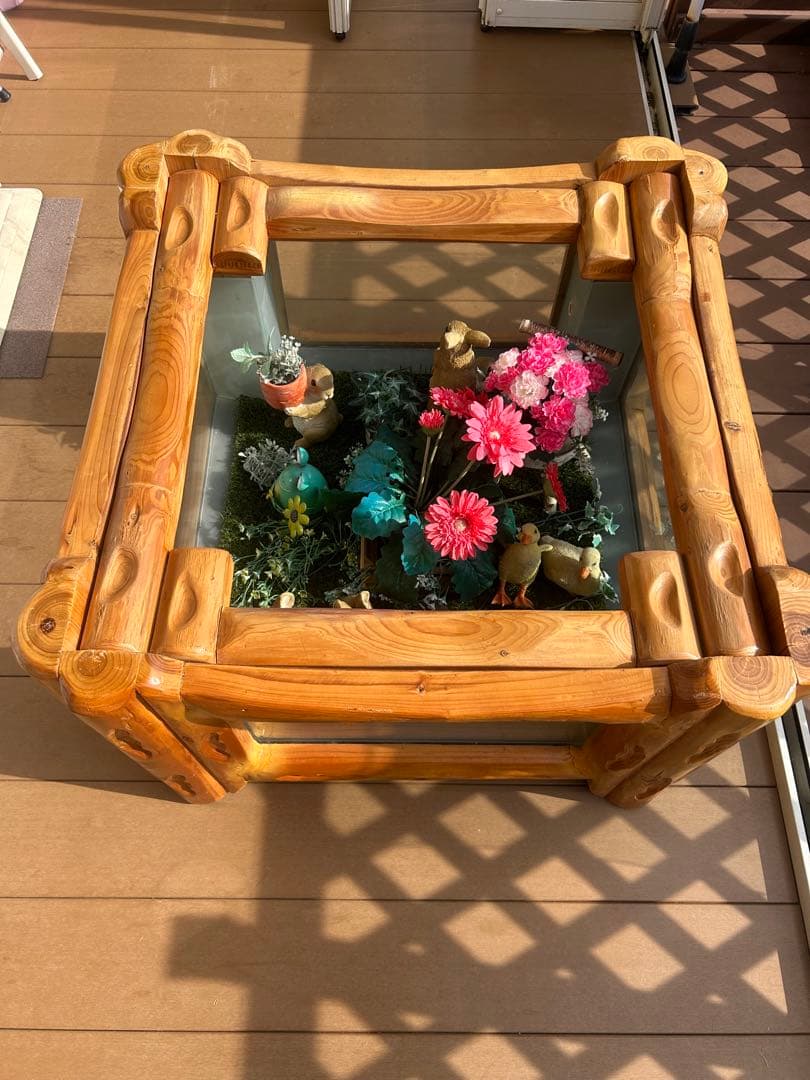 引き取り限定　キューブ型ガラス水槽ガラステーブル