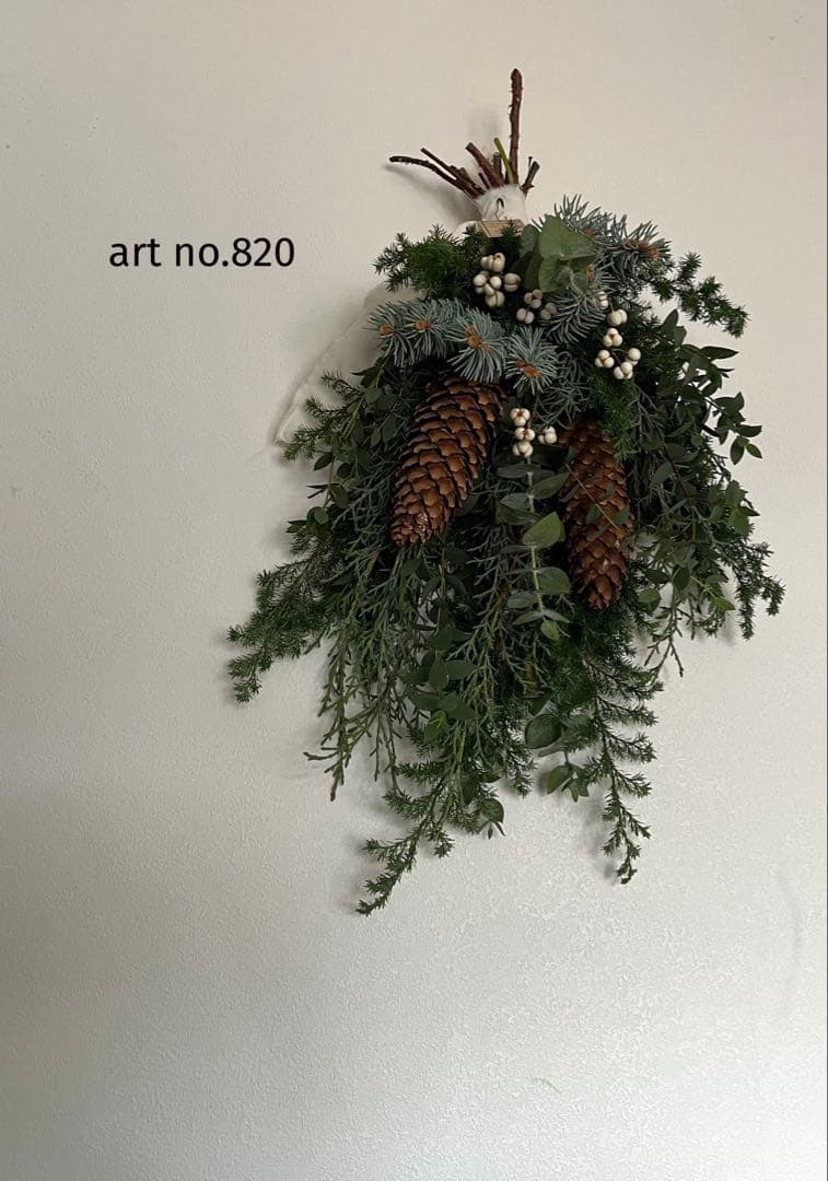 フラワー・リース Christmas swag no.820