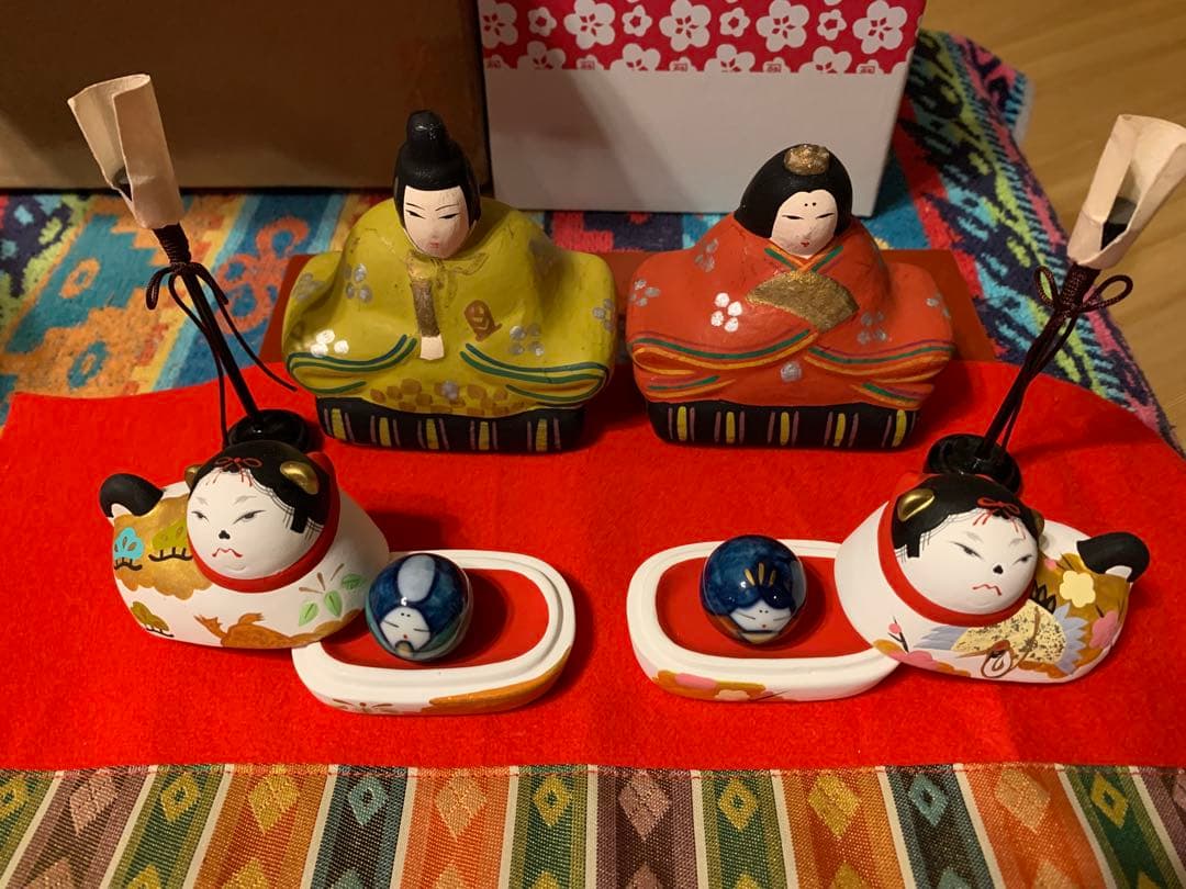 廃盤 須原陶磁工房 須はら張り子 犬筥 雛人形 雛祭り 有田焼 古い雛人形 窯焼