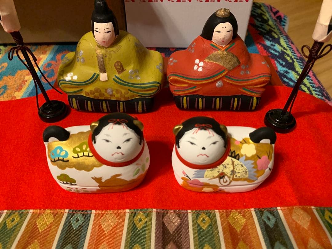 廃盤 須原陶磁工房 須はら張り子 犬筥 雛人形 雛祭り 有田焼 古い雛人形 窯焼