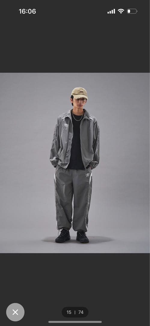 UMBRO ナイロン トラックジャージ　M グレー　限定品