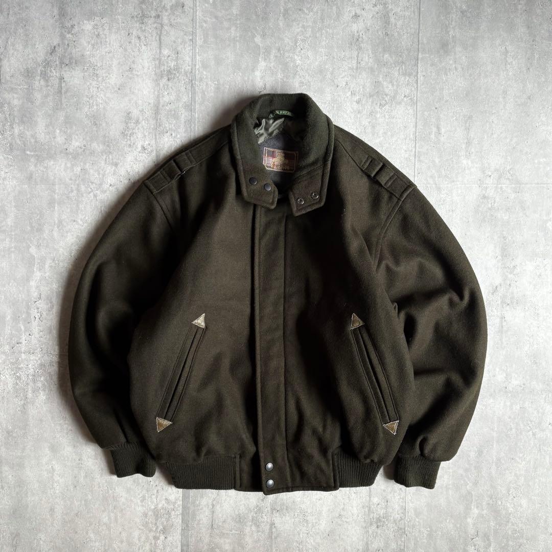 【90s vintage】スイングトップ　ブルゾン　ウール×レーヨン　短丈　肉厚