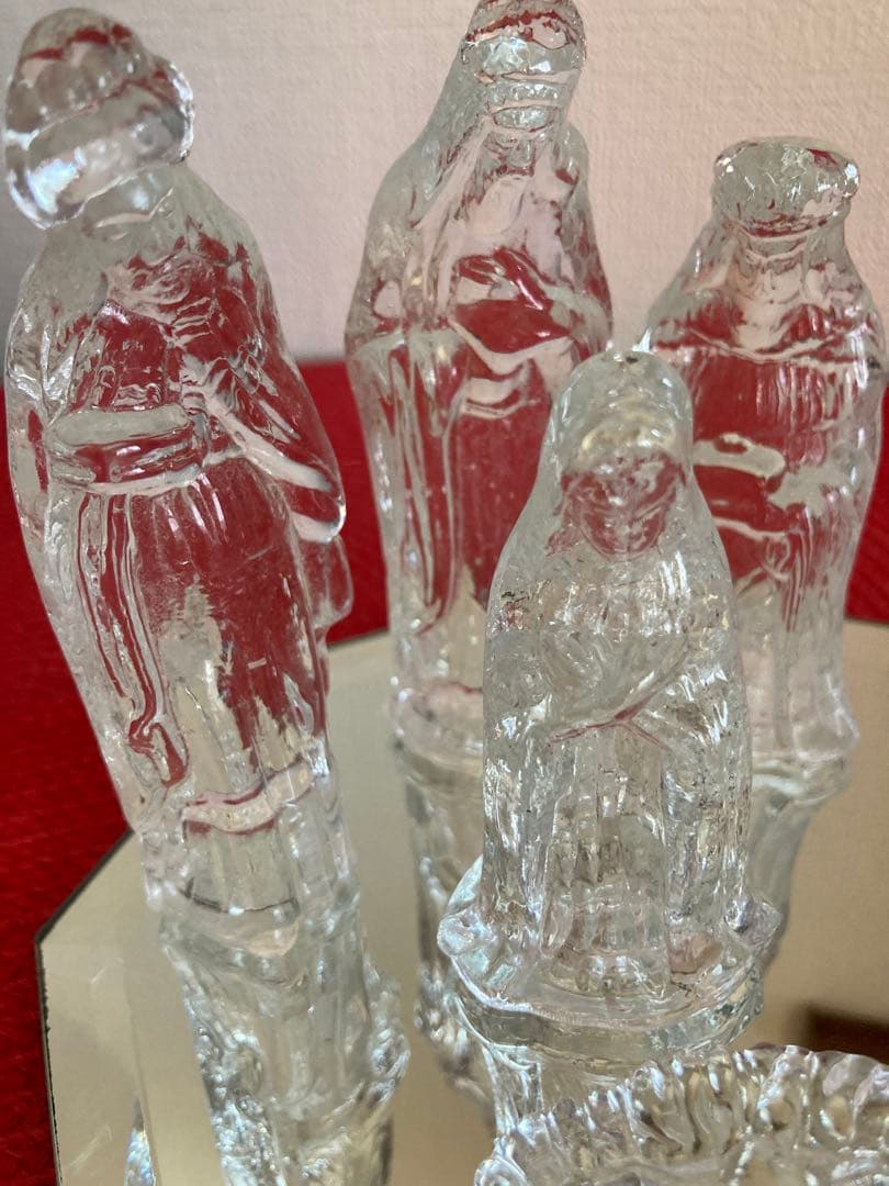 ✴︎未使用品✴︎キリスト降誕クリスマス　クリスタルガラス6体セット　クリッペ
