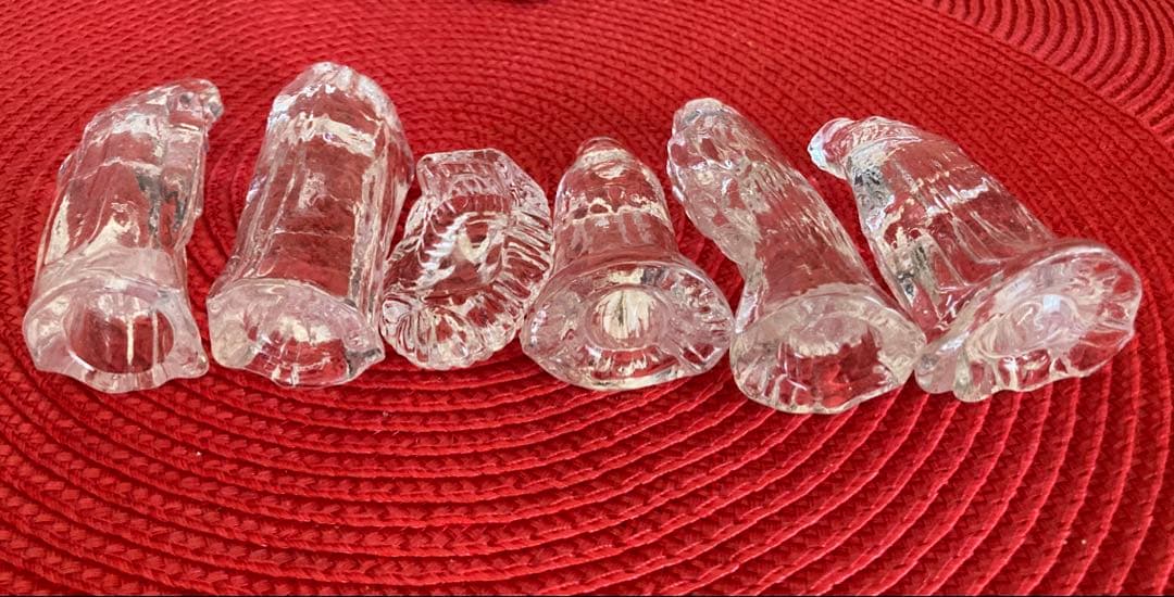 ✴︎未使用品✴︎キリスト降誕クリスマス　クリスタルガラス6体セット　クリッペ