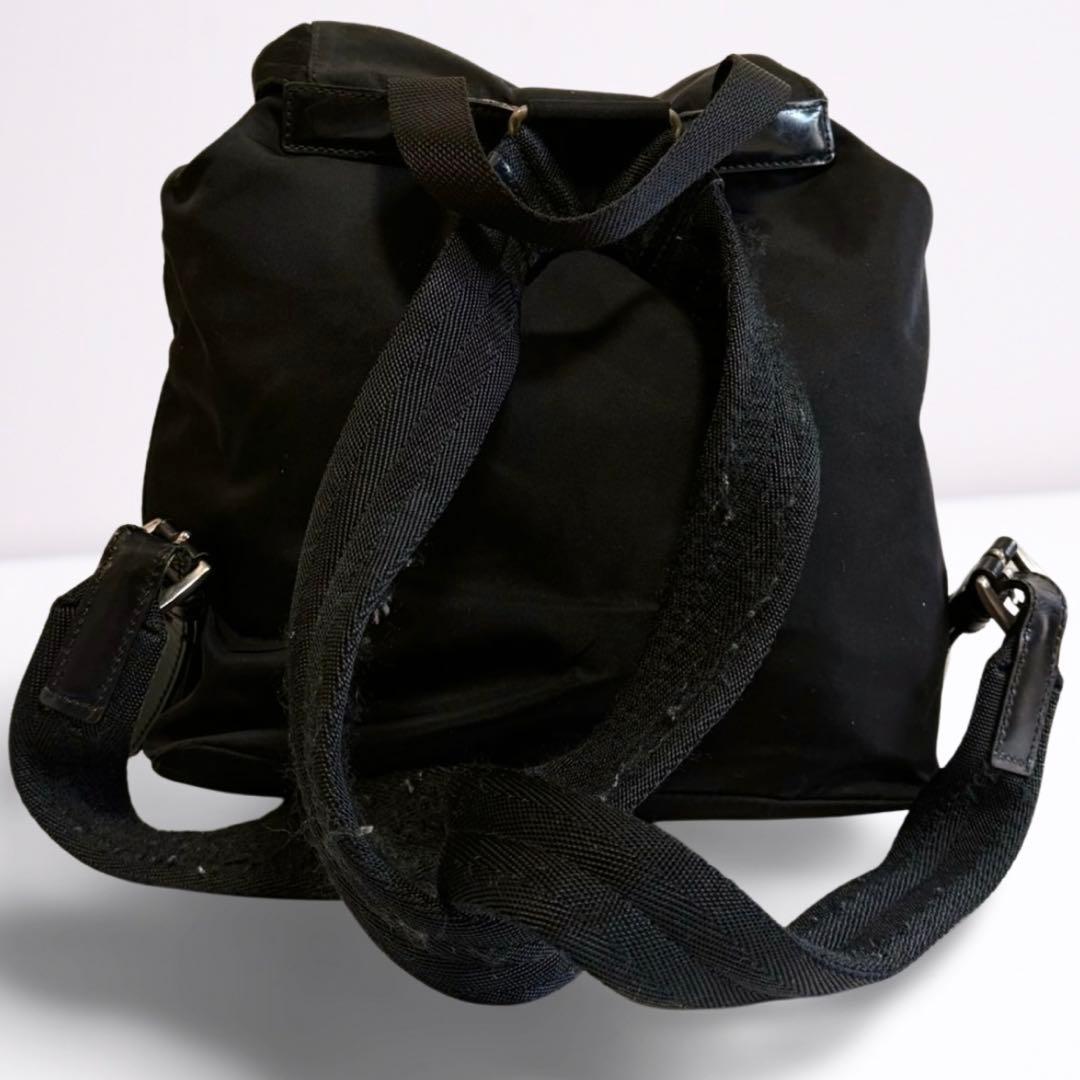 【正規品】プラダ PRADA ナイロン ミニリュック 黒 三角ロゴ カード付き