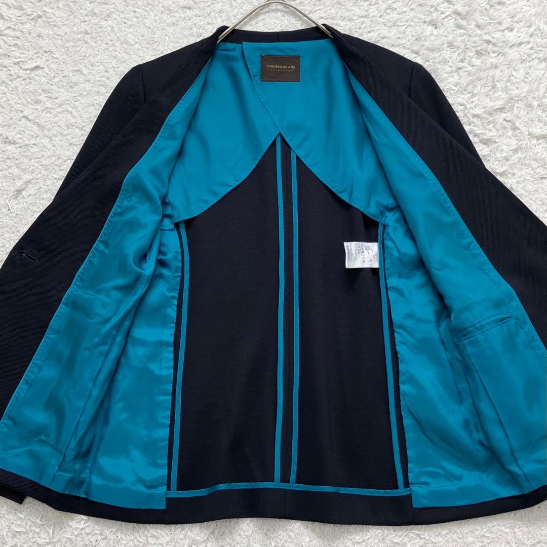 極美品✨トゥモローランドコレクション セットアップ スーツ パンツ ノーカラー