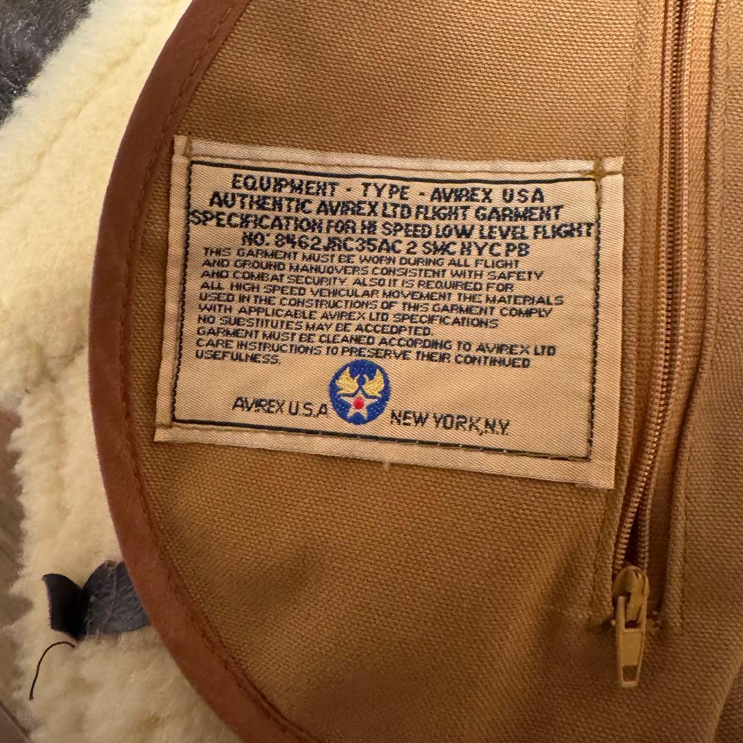 AVIREX B-3 ムートンボマージャケット 36 レザー