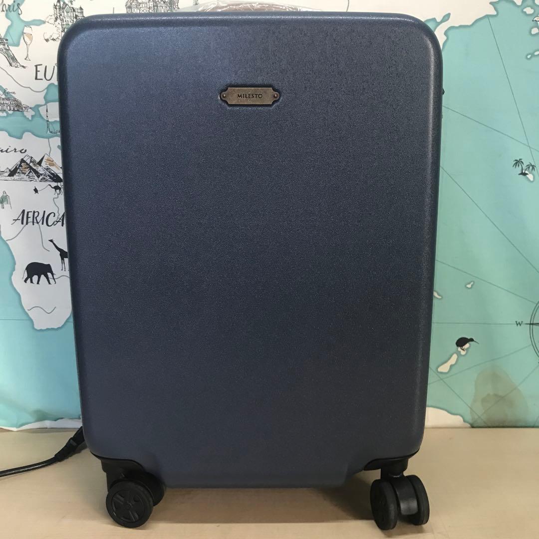 MILESTOUTILITYハードキャリーキャビンサイズストッパー付ネイビーブル