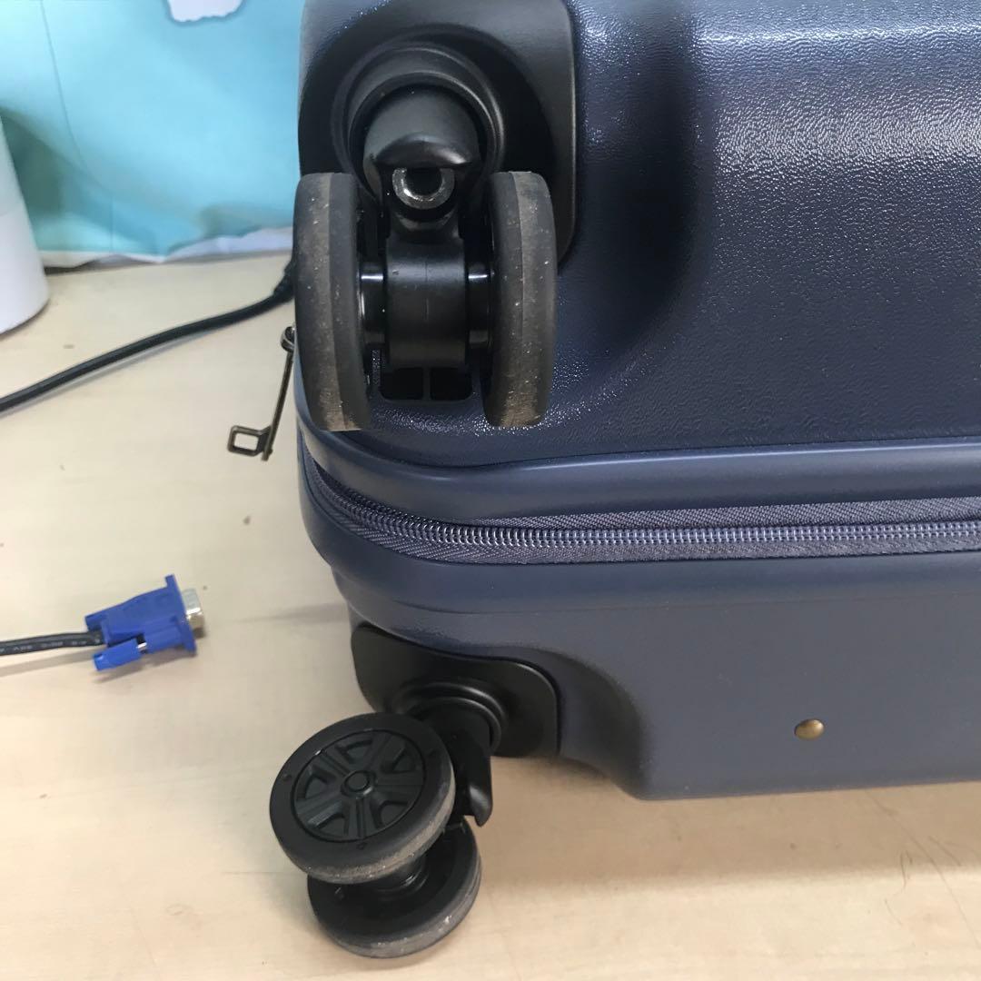 MILESTOUTILITYハードキャリーキャビンサイズストッパー付ネイビーブル