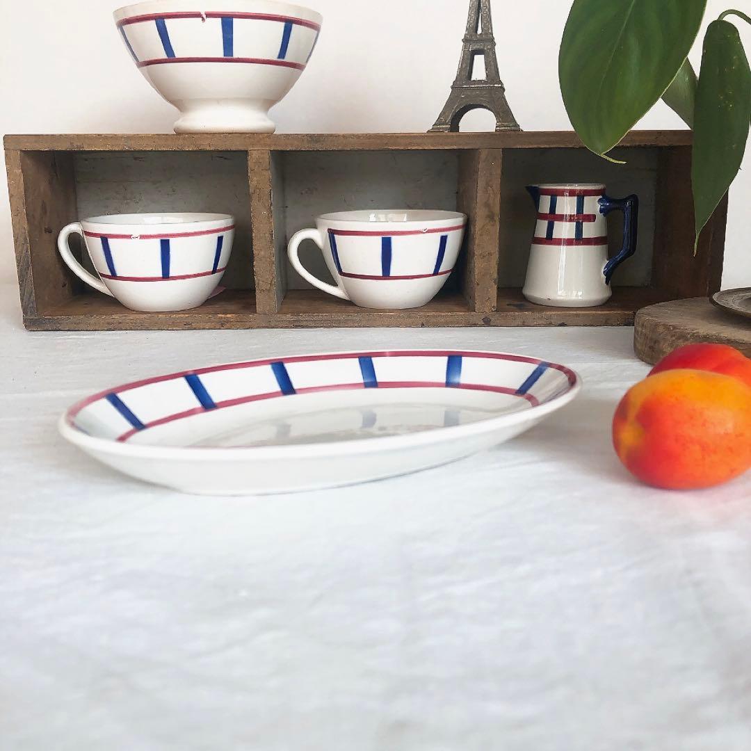 専用　ディゴワンサルグミンヌ　バスク柄ラヴィエ　前菜皿　フランスアンティーク食器