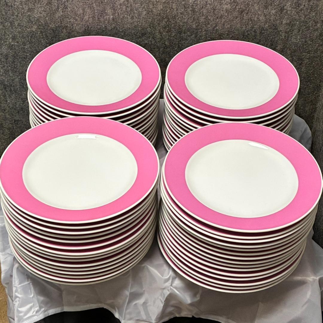 yamatake china 23㎝プレート　ピンク　50枚　洋食皿　26165
