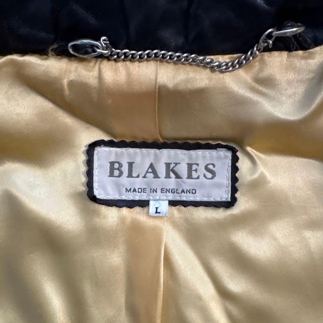 英国製 BLAKES シングル襟付きライダース ロンジャン 古着