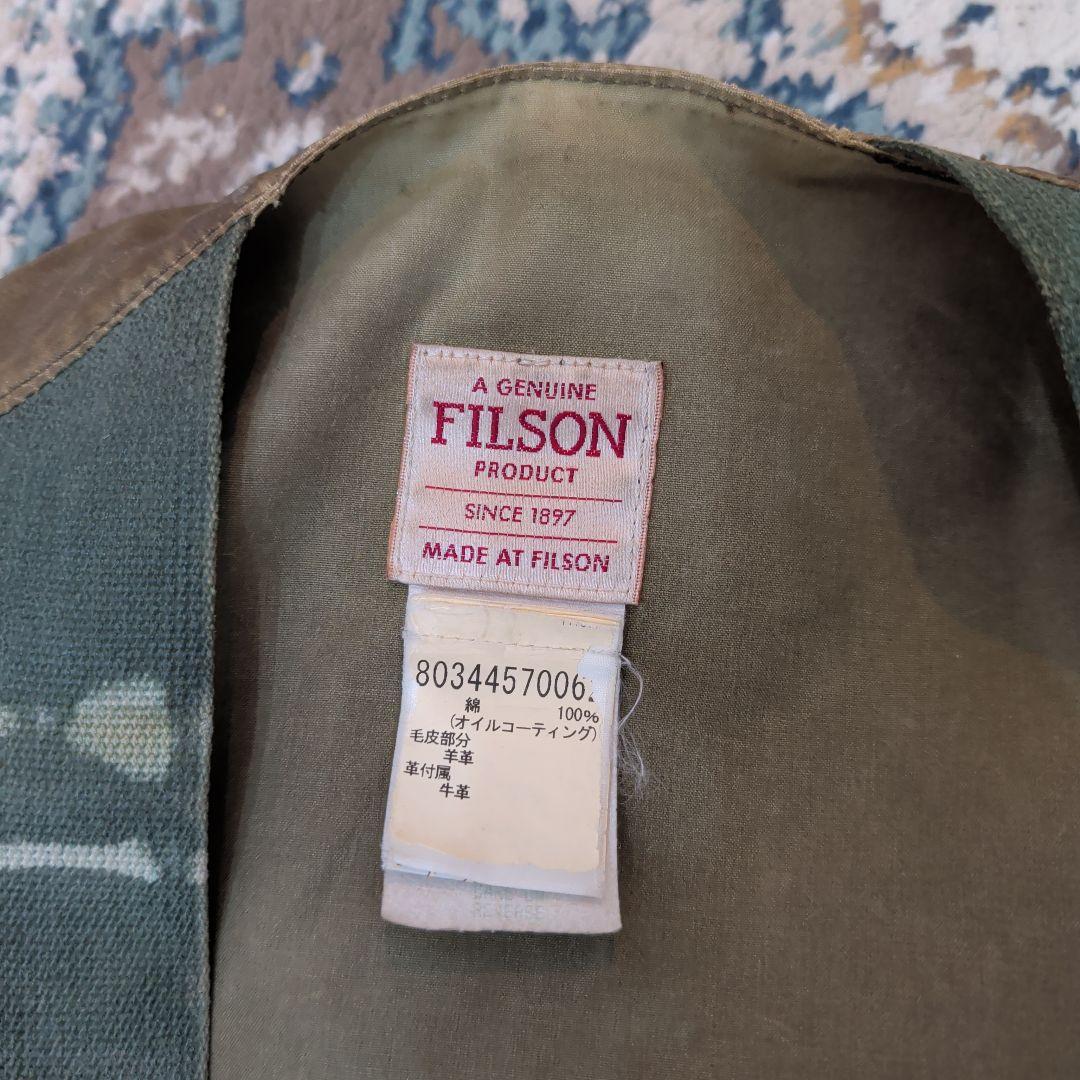 FILSON フィッシングベスト オリーブグリーンストラップベスト