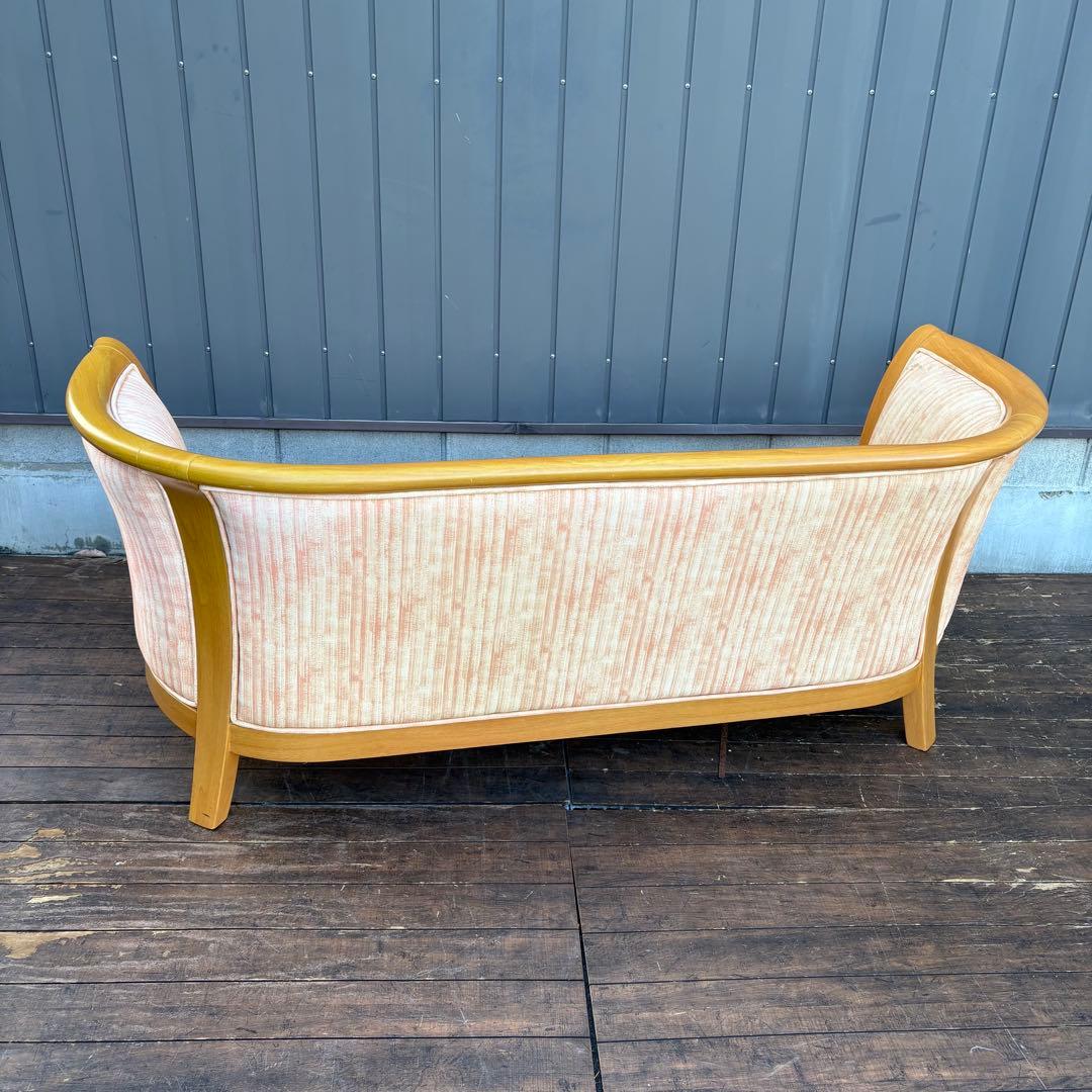 PAKSNWI 北欧レトロ 木製 三人掛けソファー カーブソファ ラグジュアリー