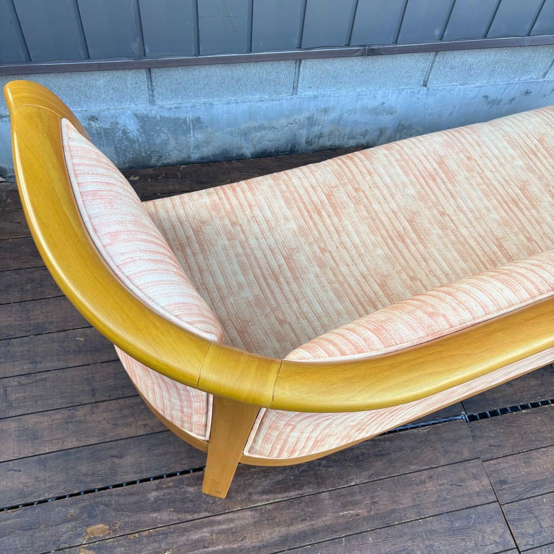 PAKSNWI 北欧レトロ 木製 三人掛けソファー カーブソファ ラグジュアリー