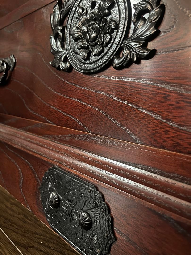 筑後民芸 民芸家具 時代箪笥 茶箪笥 欅 格子 民芸家具