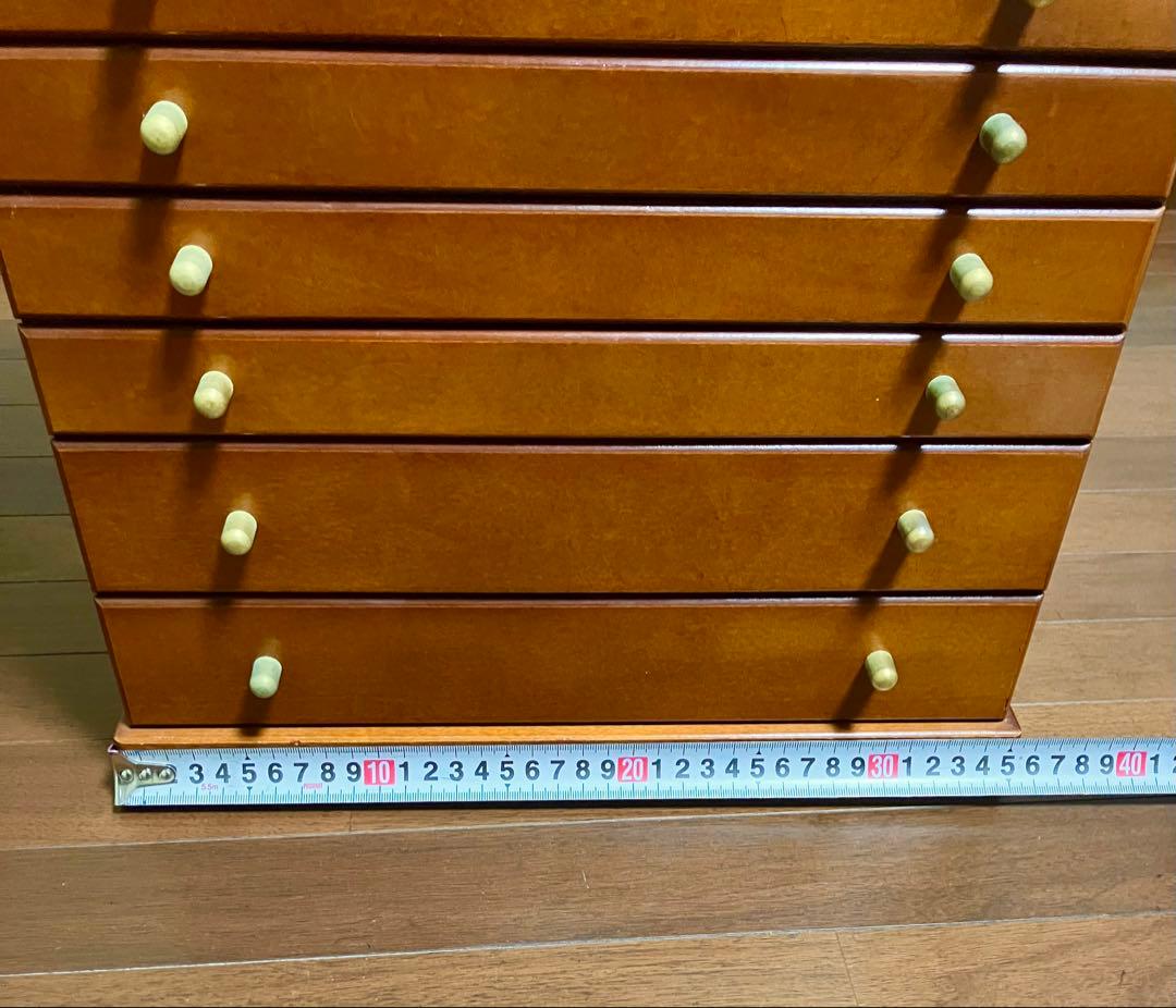 木製ジュエリーボックス 8段引き出し ミラー付き