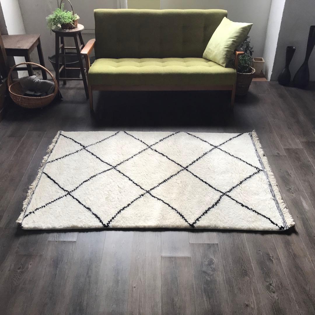 モロッコの伝統的な ラグ ラグマット ベニワレン風 100x150cm A 北欧