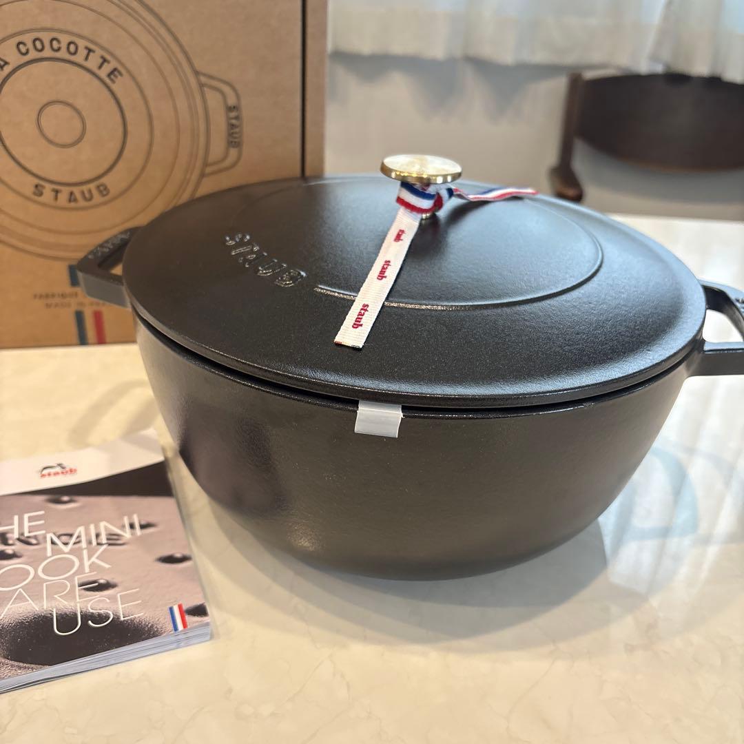 ストウブ フレンチオーブン 26 ワナベ XXL STAUB ブラック　黒