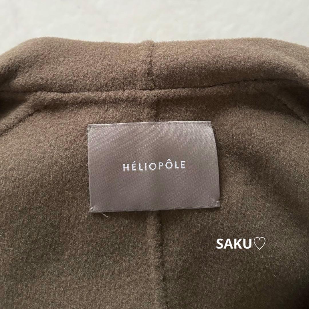 定価61600円 HELIOPOLE ウールダブルフェイスフーデットコート 38