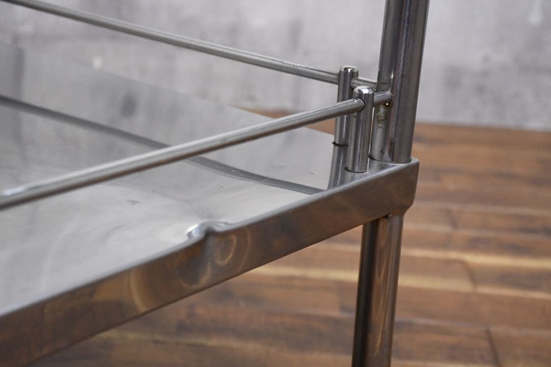 EEK73 SOLNO ステンレス製 2段 キャスターワゴン 上トレー脱着式