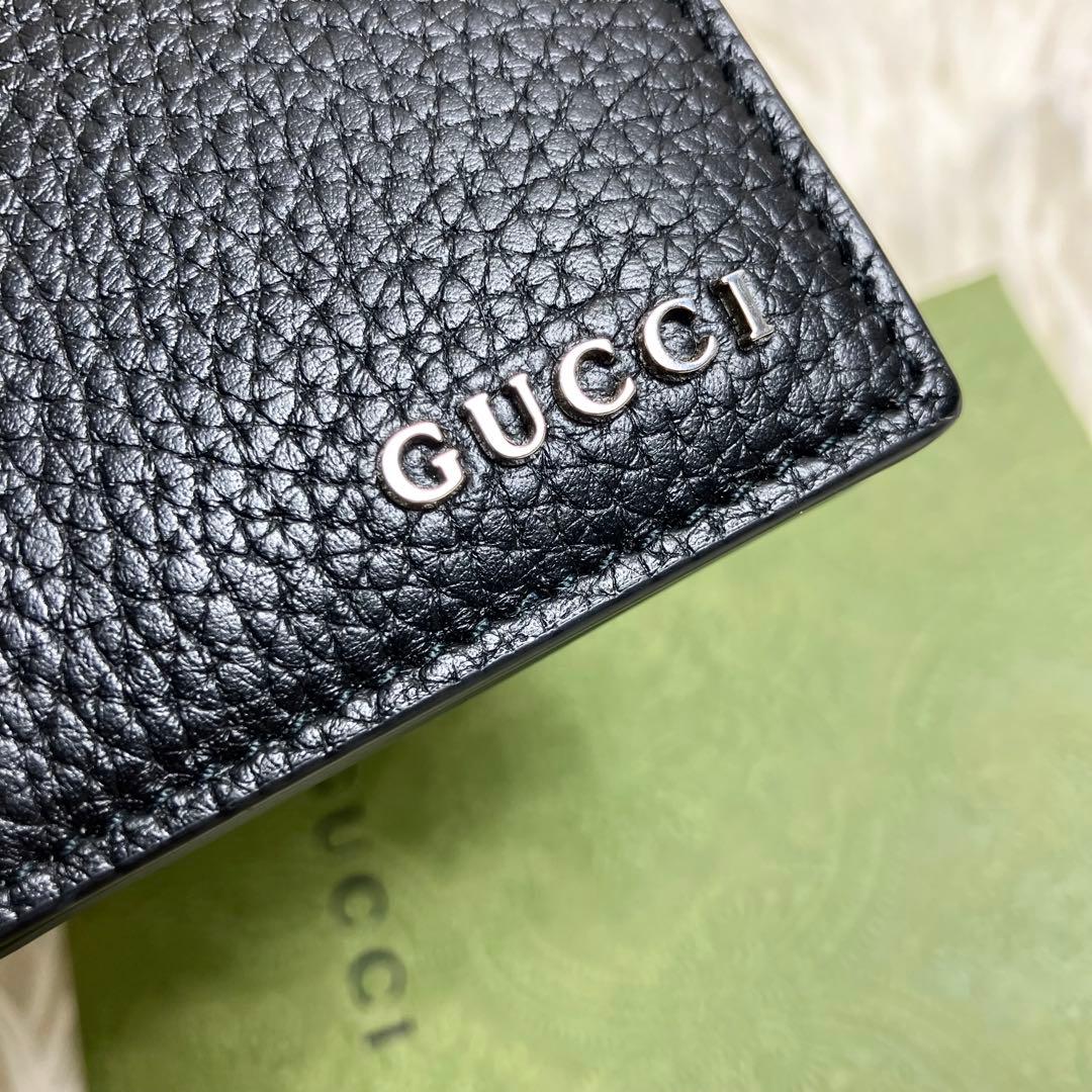 【極美品】 GUCCI ロゴウォレット レザーブラック