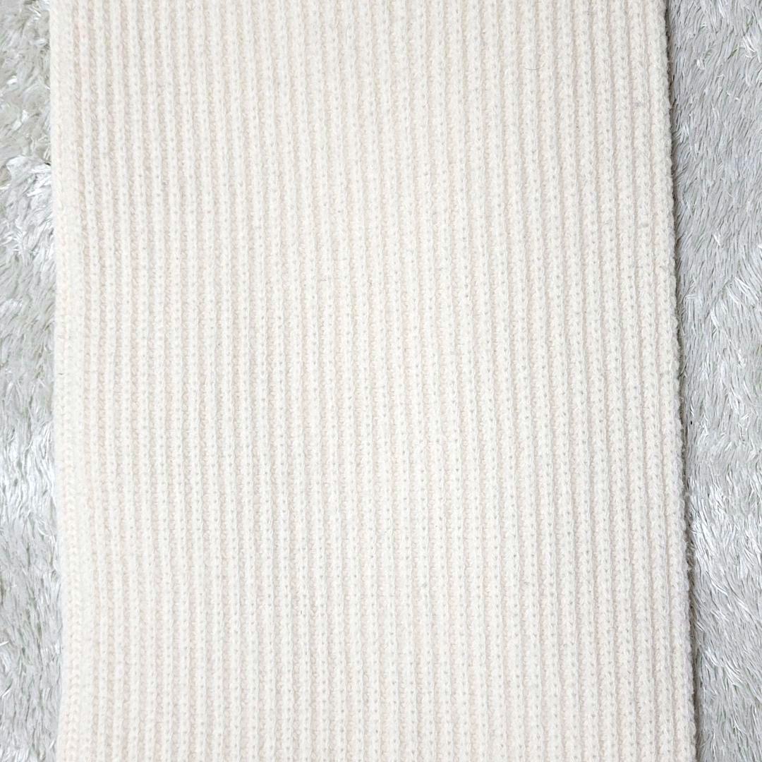 美品 ストーンアイランド マフラー ウール コンパスロゴ 立体編み ホワイト